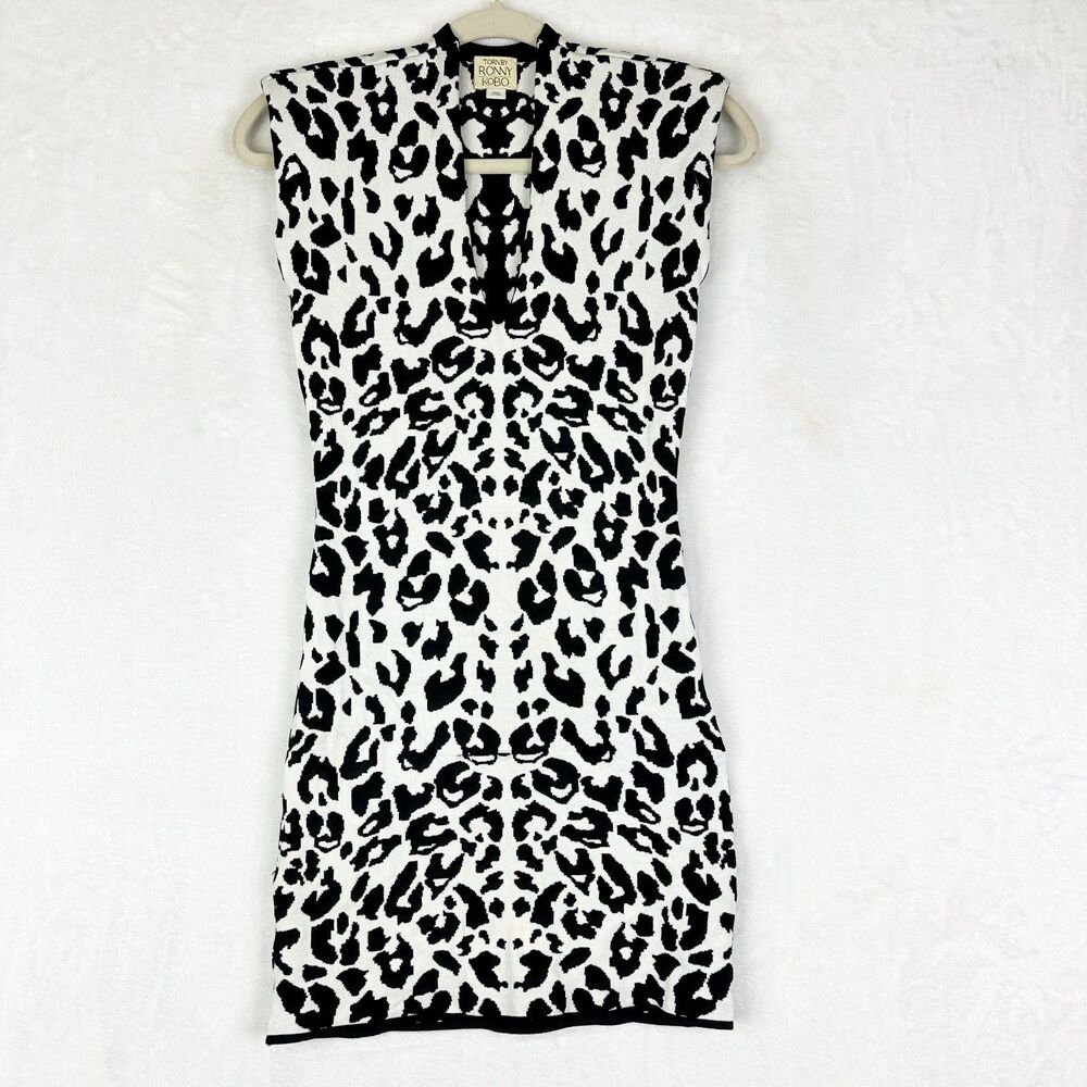 Torn By Ronny Kobo Leanna Leopard Bodycon Mini Dress Size Medium Stretch